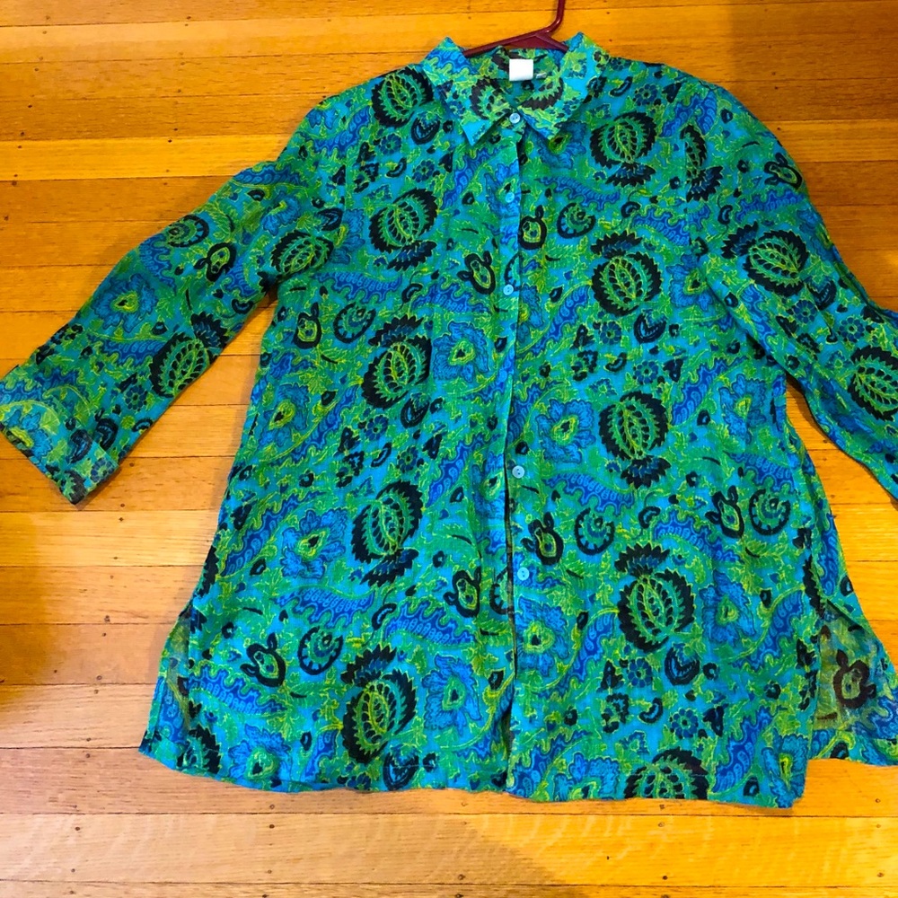 Gorgeous linen tunic blouse from Jones New York